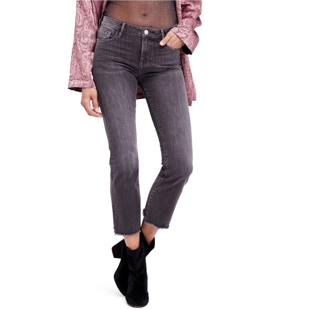 Free People Charcoal Ankle Jeans